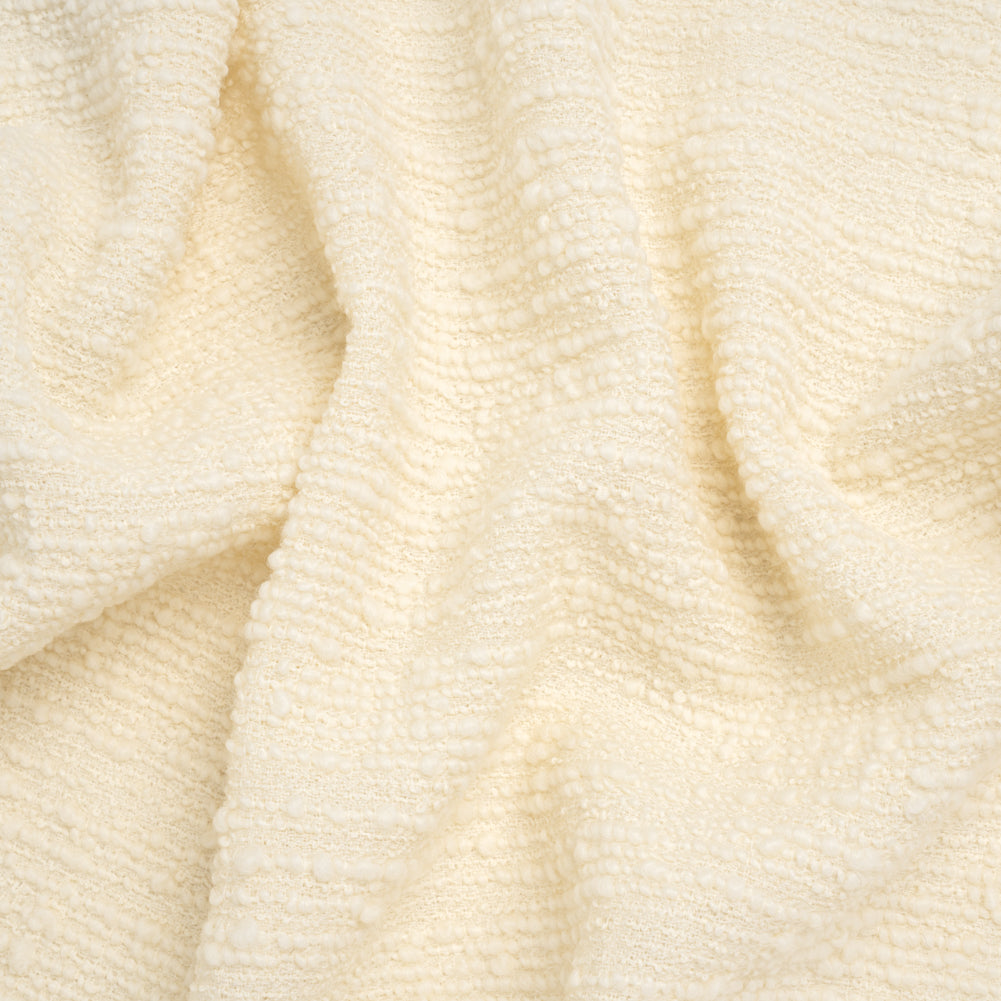 Slubby Wool Boucle - Cream - Famous Australian Designer Deadstock - Joann Fabrics
