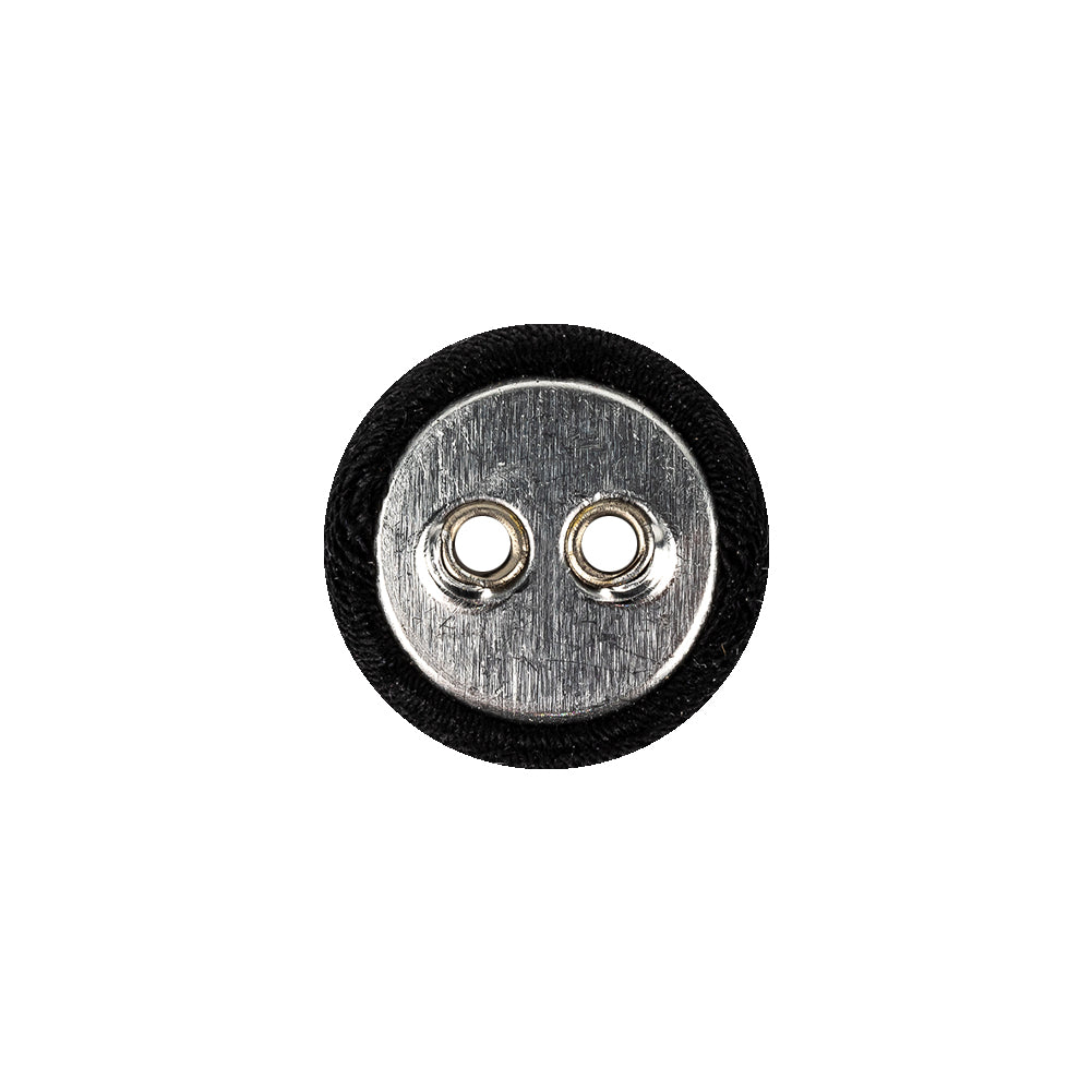 Black Fabric Covered Silver Edged 2-Hole Button - 25L/16mm - Joann Fabrics