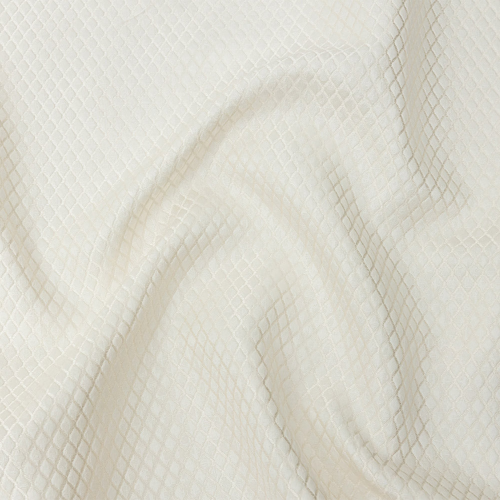 Polyester Jacquard - Ivory Diamonds - British Imported - Joann Fabrics