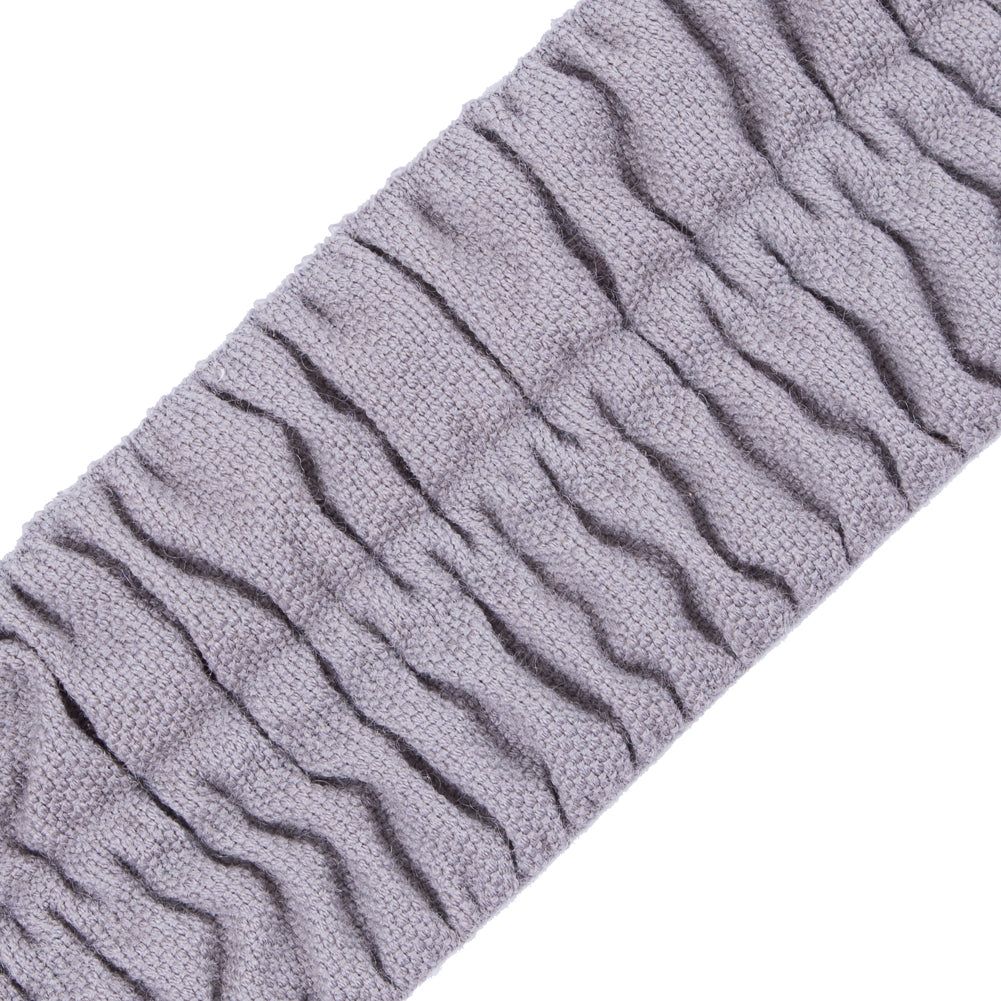 Italian Silver Ruched Stretch Wool Trimming - 2.375