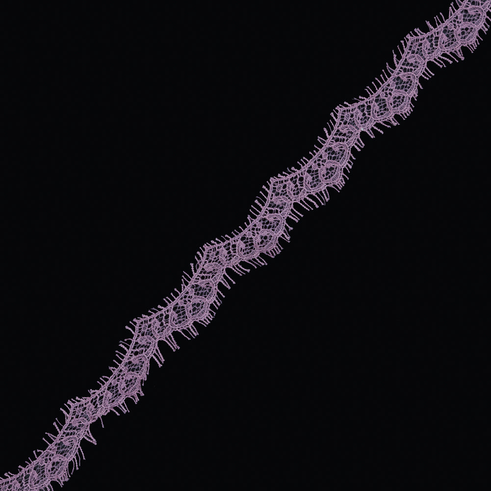 Dusty Mauve Eyelash Lace Trim - 1