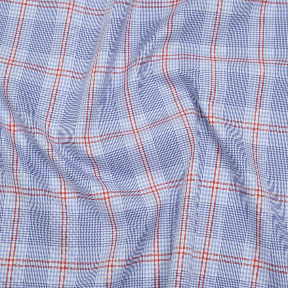 Soft Cotton Twill Shirting - Blue, Red and White Plaid - Deadstock - Joann Fabrics