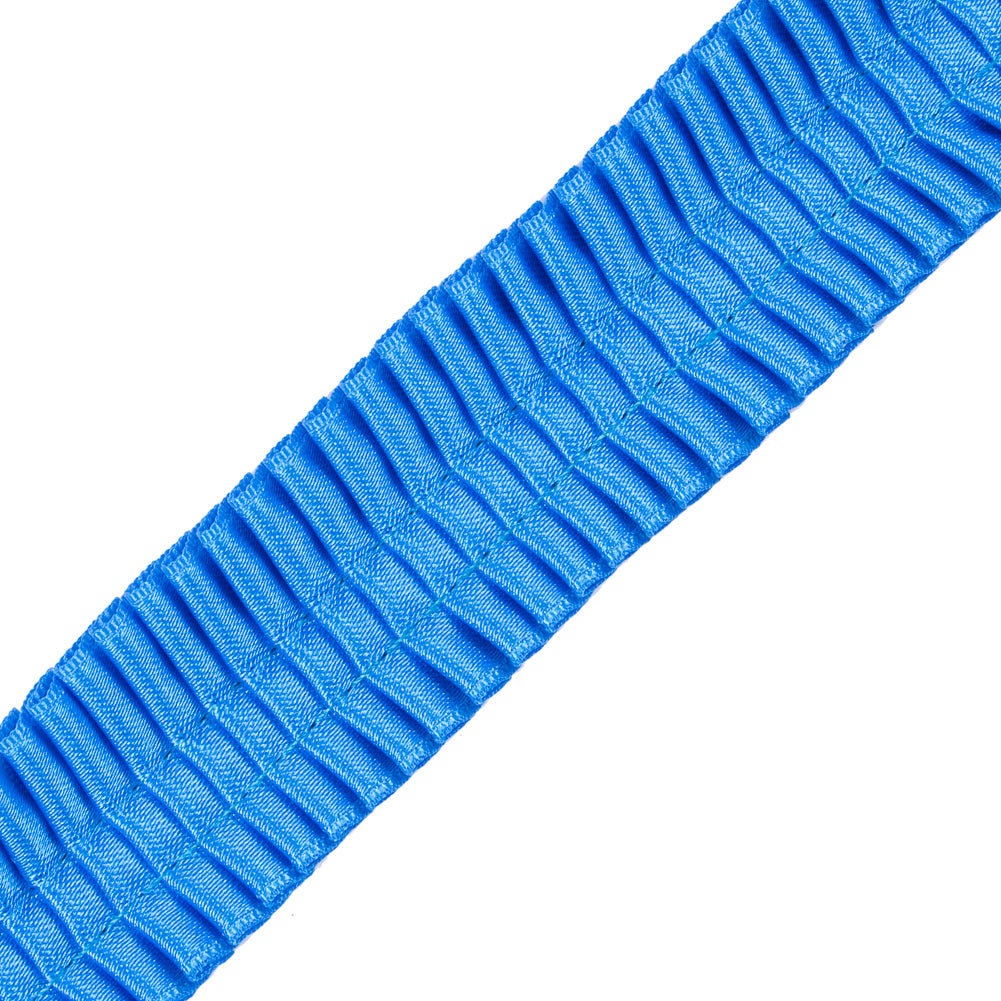 Italian Electric Blue Deep Knife Pleated Trimming - 1