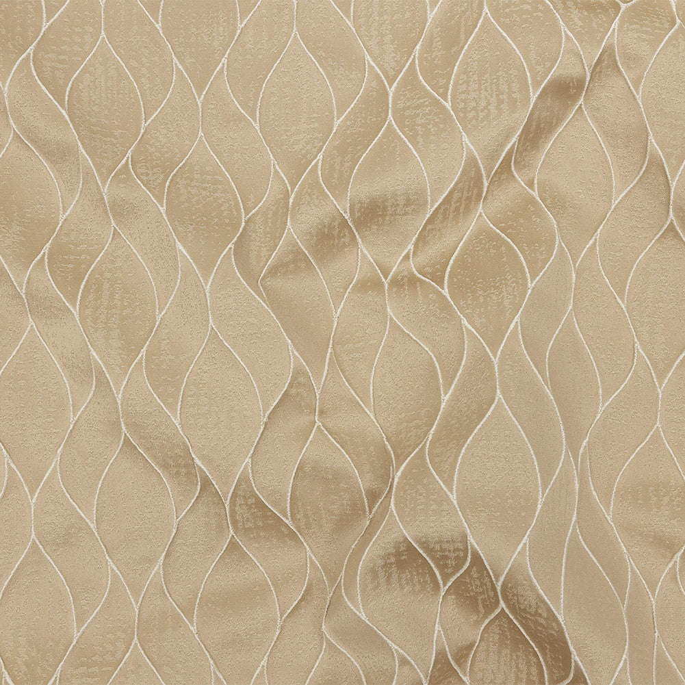 Polyester Jacquard - Gold Leafy Lines - British Imported - Joann Fabrics