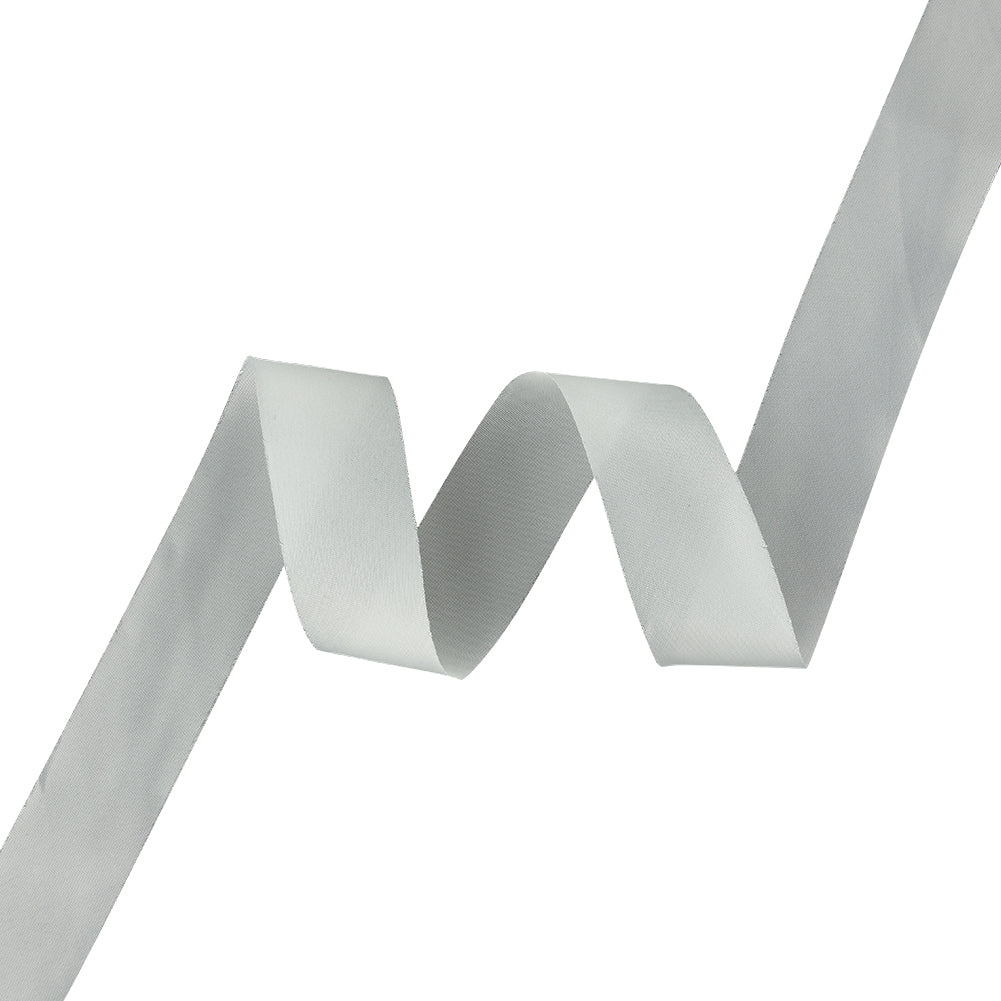 Translucent White Raw Edged Satin Bias Tape - 1.125