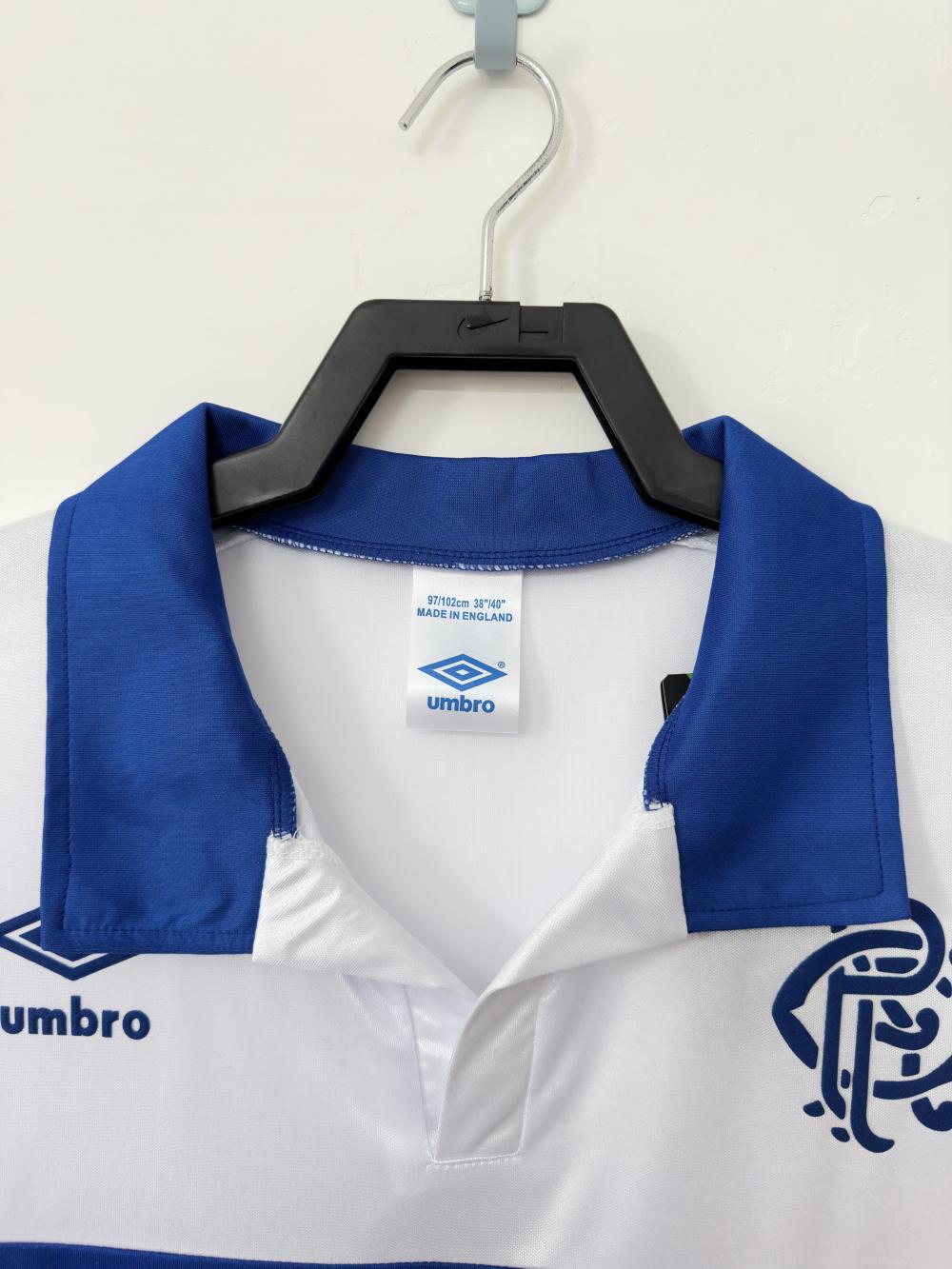 1993/1994 Retro Rangers Away White Football Shirt 1:1 Thai Quality