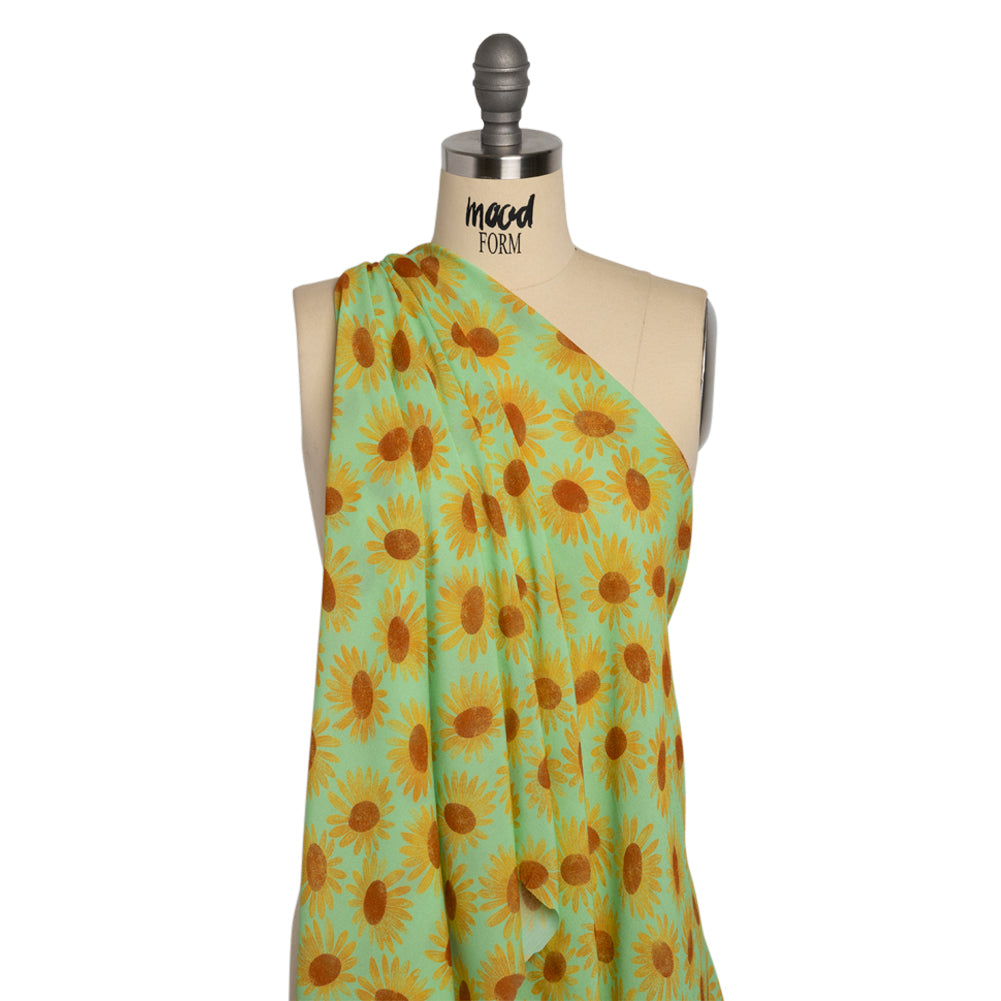 Mood Exclusive Bright Mint Bit of Sun Viscose Georgette - Joann Fabrics