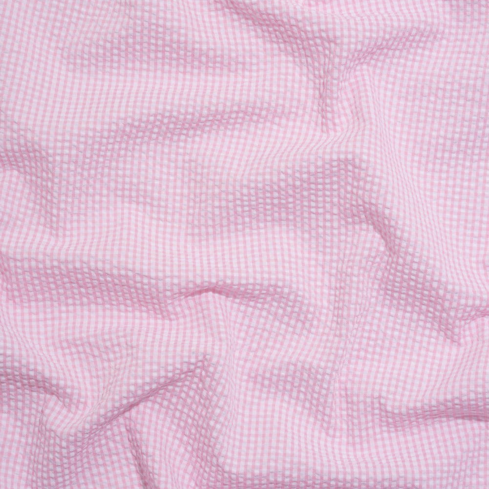 Polyester and Cotton Seersucker - Pink and White Checks - Wylie Collection - Joann Fabrics