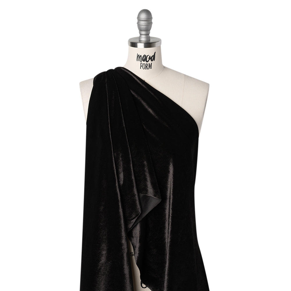 Stretch Polyester Velour - Warm Black - Designer Deadstock - Joann Fabrics