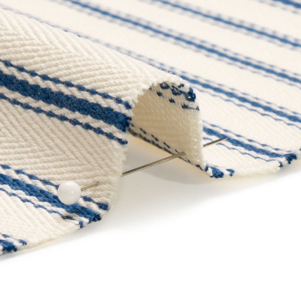 Navy on White Ticking Stripes Cotton Herringbone Twill - Joann Fabrics