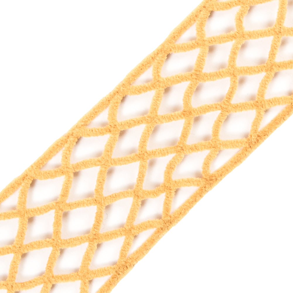Mustard Criss Cross Chenille Trim - 2