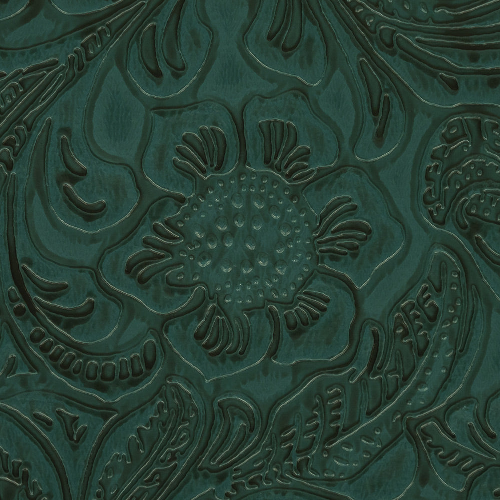 Vintage-Look Floral Embossed Vinyl - Pine Green - Wynonna Collection - Joann Fabrics