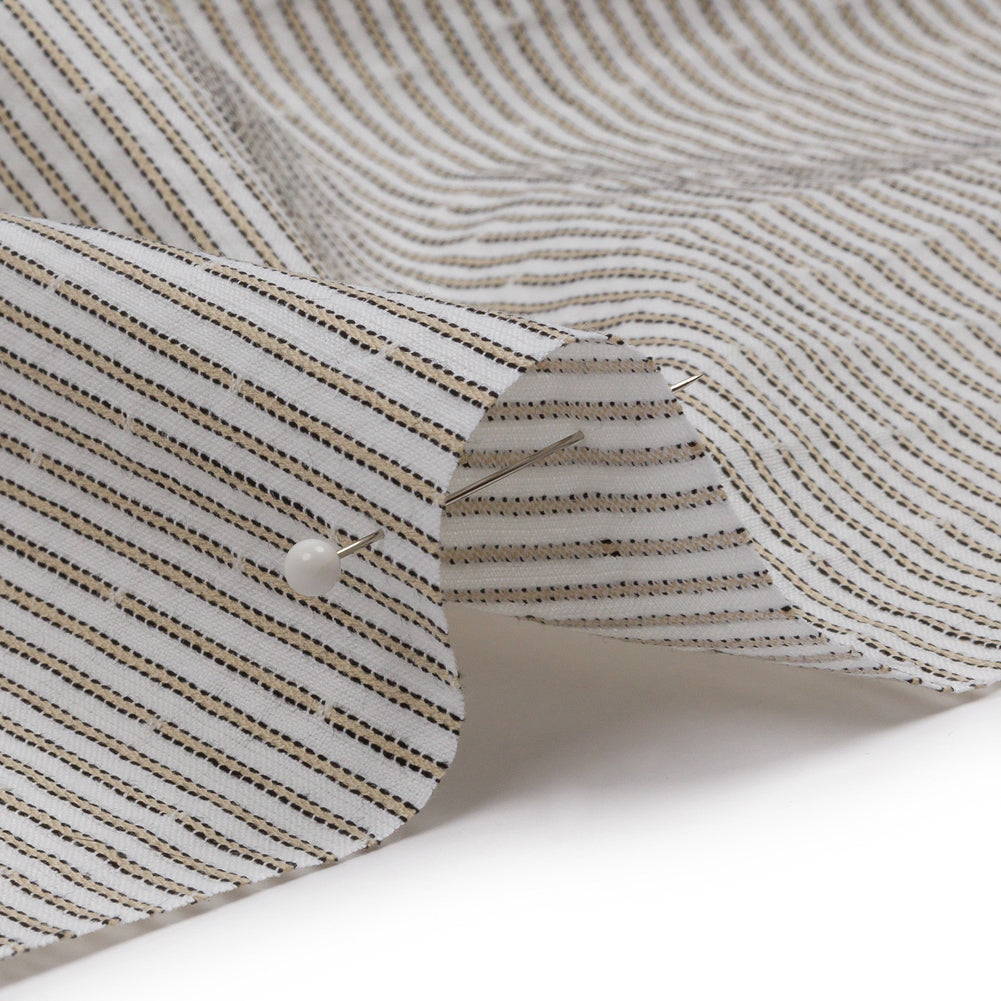 White and Tan Striped Cotton Woven - Joann Fabrics