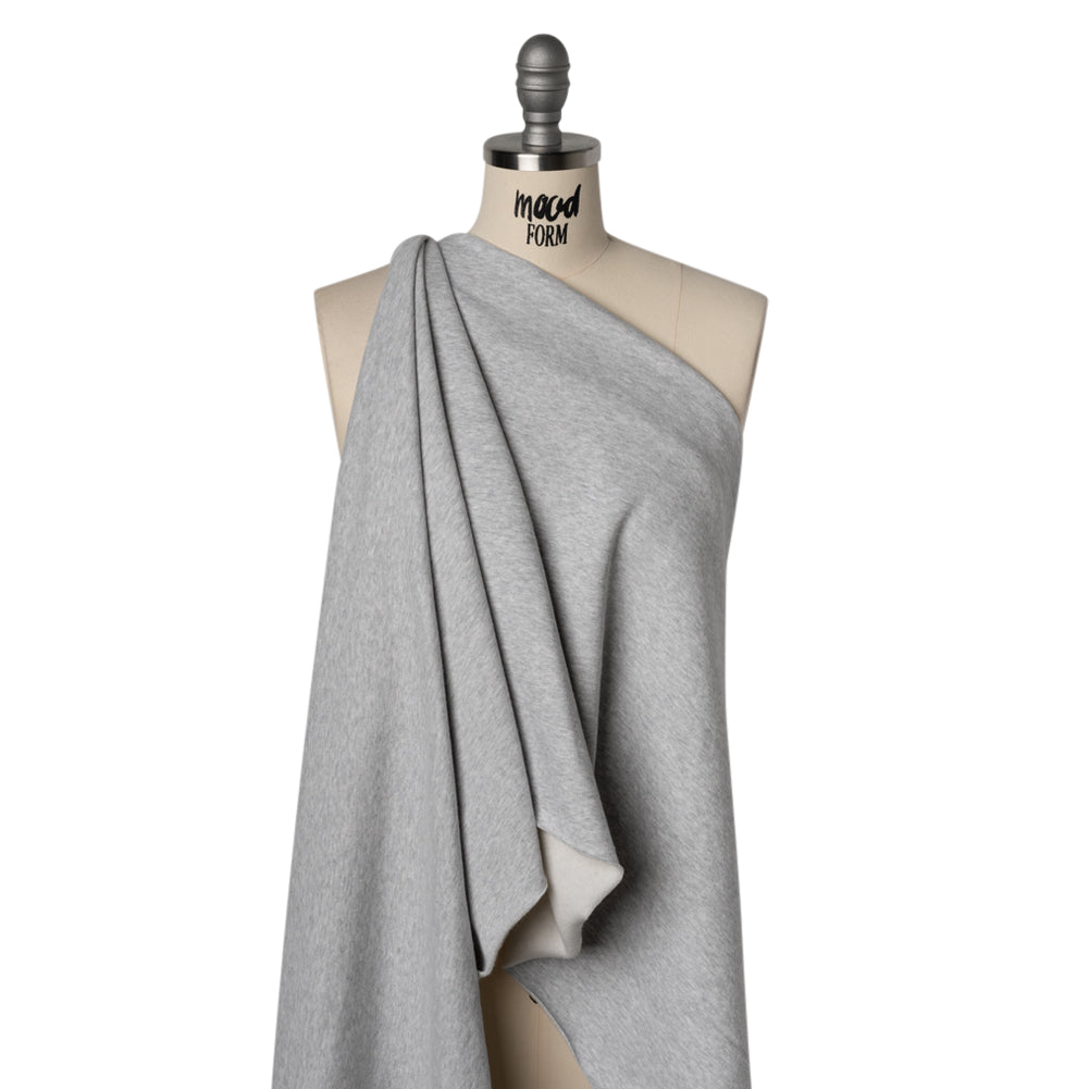 Cotton and Polyester Sweatshirt Fleece - Gray Marl and Ivory - Deadstock - Joann Fabrics
