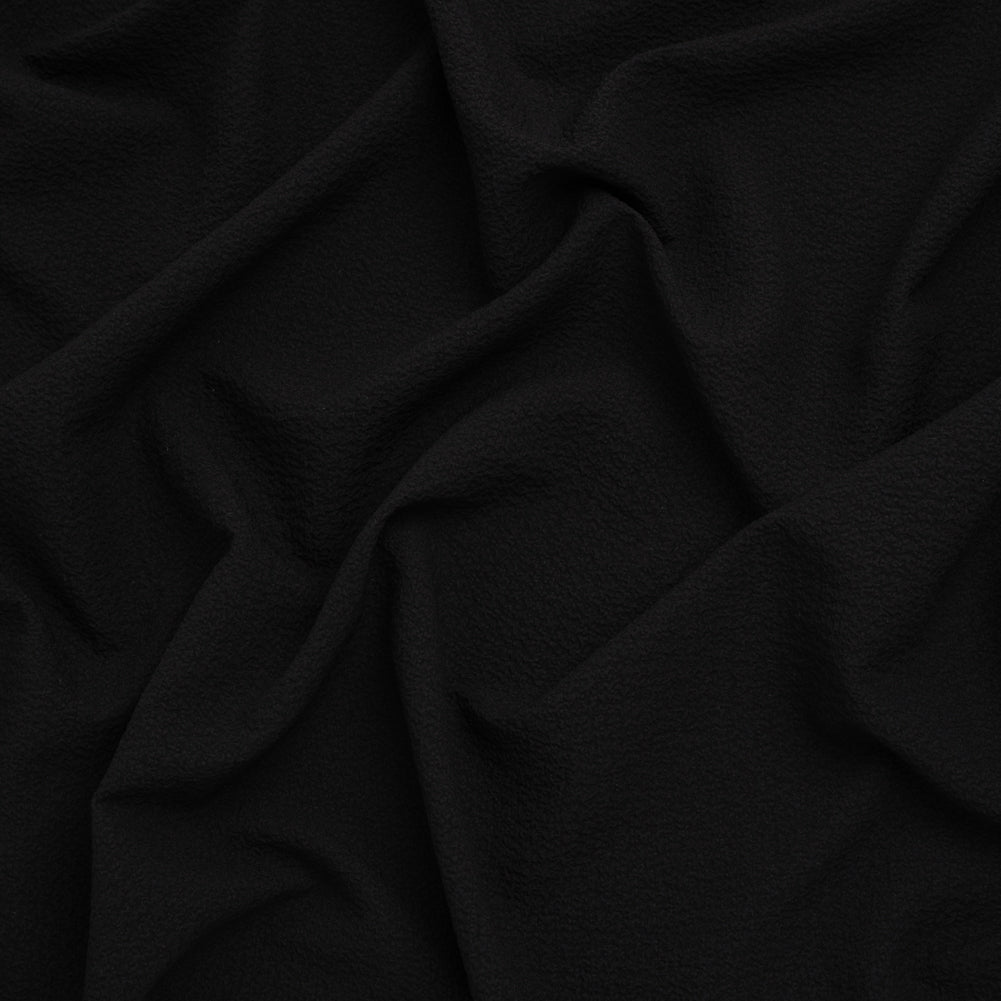 Stretch Polyester Seersucker - Black - Designer Deadstock - Joann Fabrics