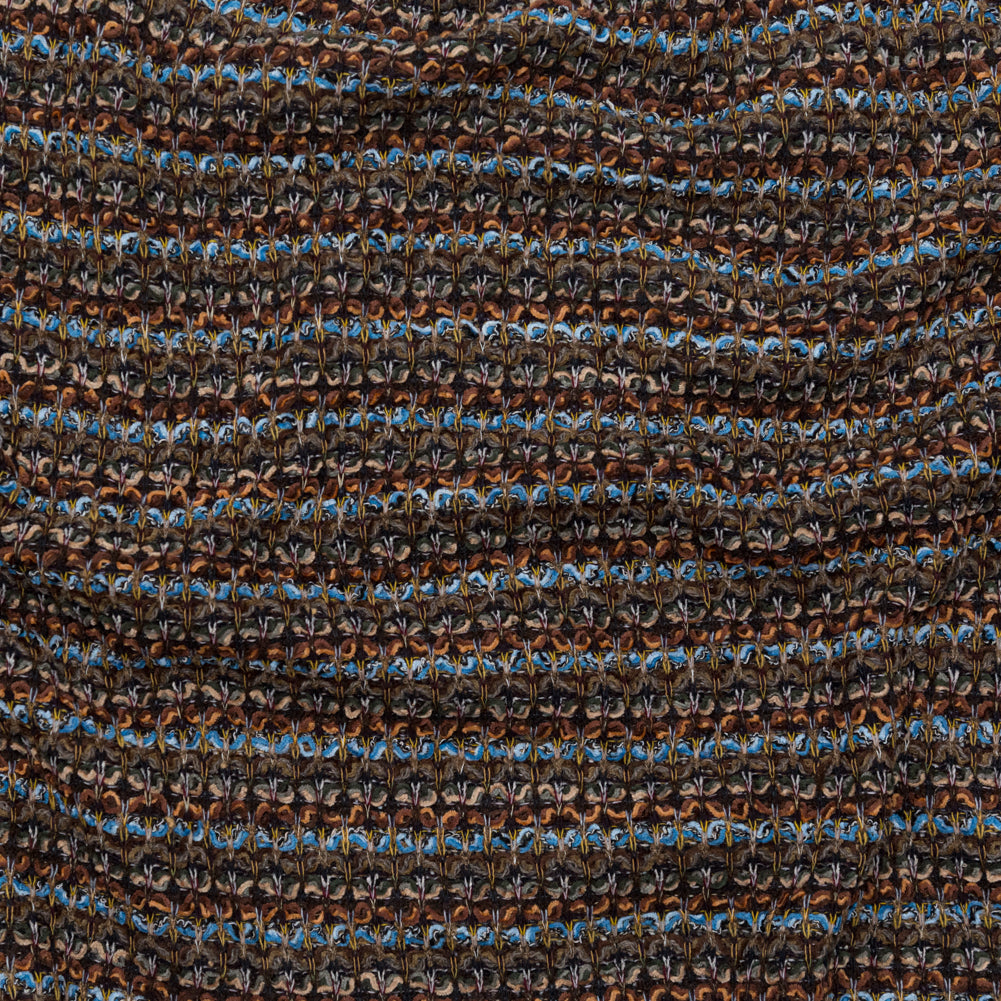Brown, Aqua and Olive Striped Blended Wool Knit - Joann Fabrics
