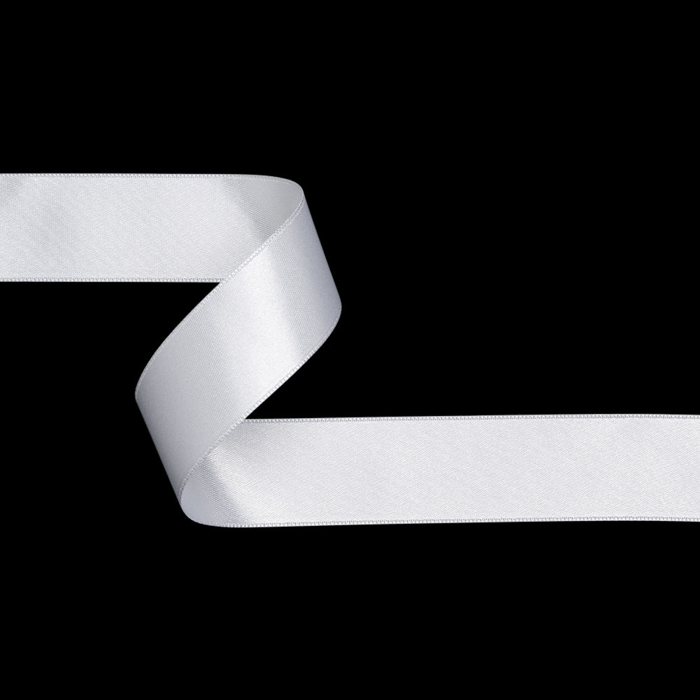 White Double Face French Satin Ribbon - 0.98
