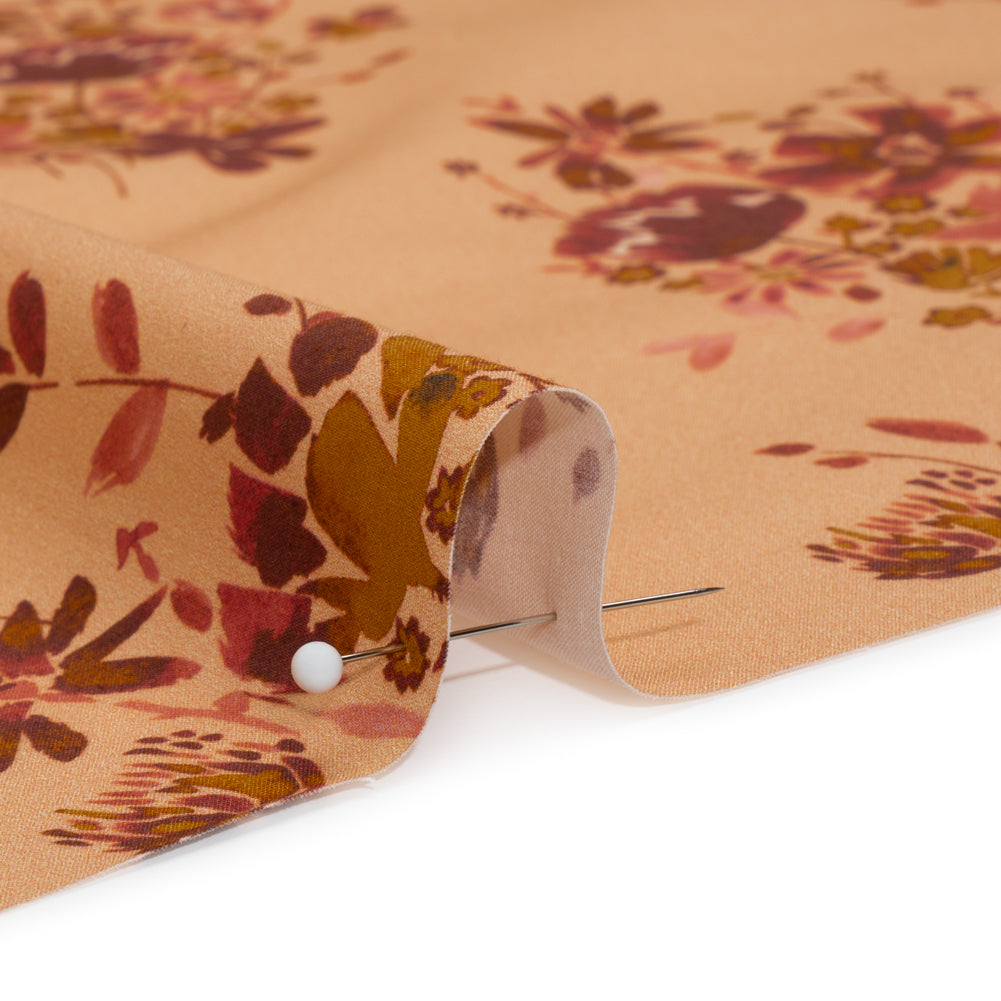 Stretch Cotton Poplin Print - Peach, Pink and Red Floral - Mood Exclusive Powdered Pink - Joann Fabrics