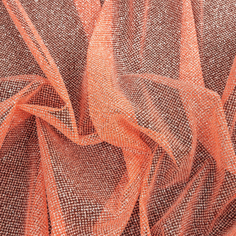 Tulle with Metallic Platinum Glitter - Neon Orange - Platina Collection - Joann Fabrics