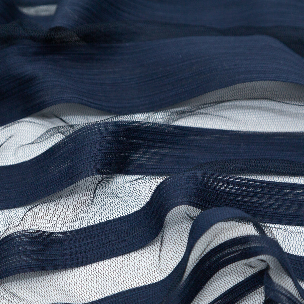 Italian Navy Netting with Woven Stripes - Joann Fabrics