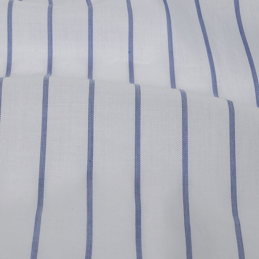 White and Delft Pencil Stripes Cotton Shirting - Joann Fabrics