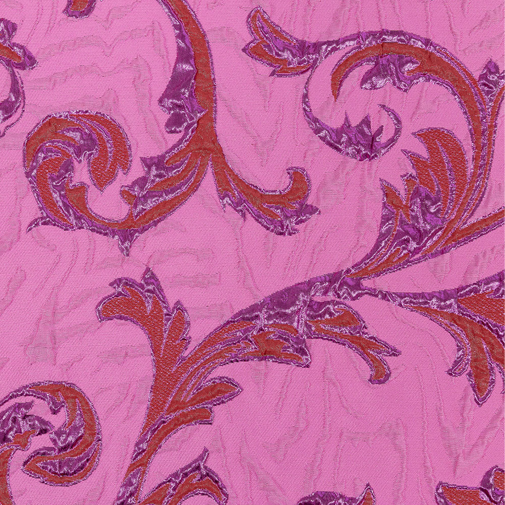 Metallic Magenta, Red and Hot Pink Scrolls Luxury Brocade - Joann Fabrics