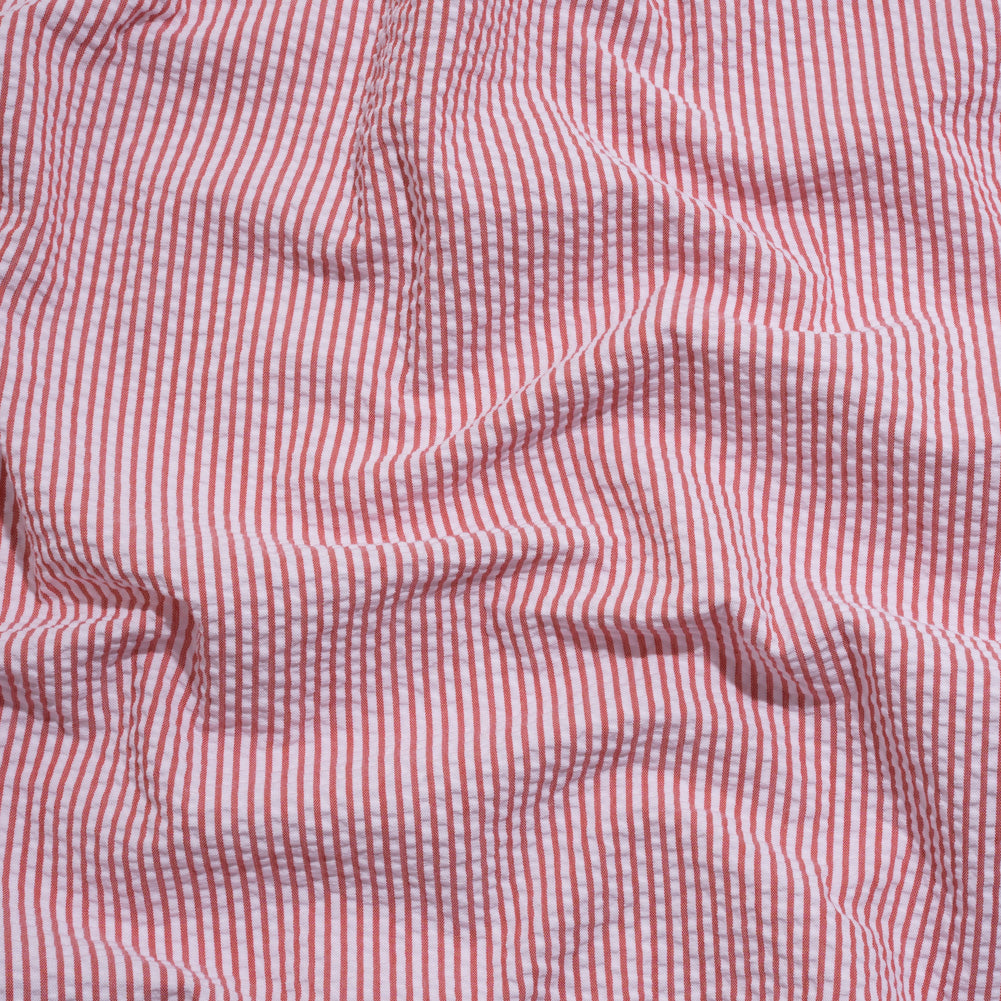 Polyester and Cotton Seersucker - Red and White Candy Stripes - Wylie Collection - Joann Fabrics