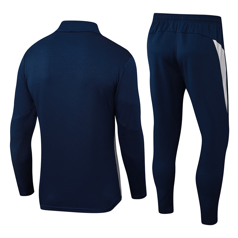 2025-2026 Portugal Half-Pull Training Suit Royal Blue Football Shirt Set