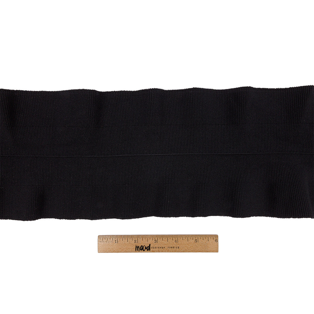 Black Ruffled Foldover Rib Knit Trim - 39