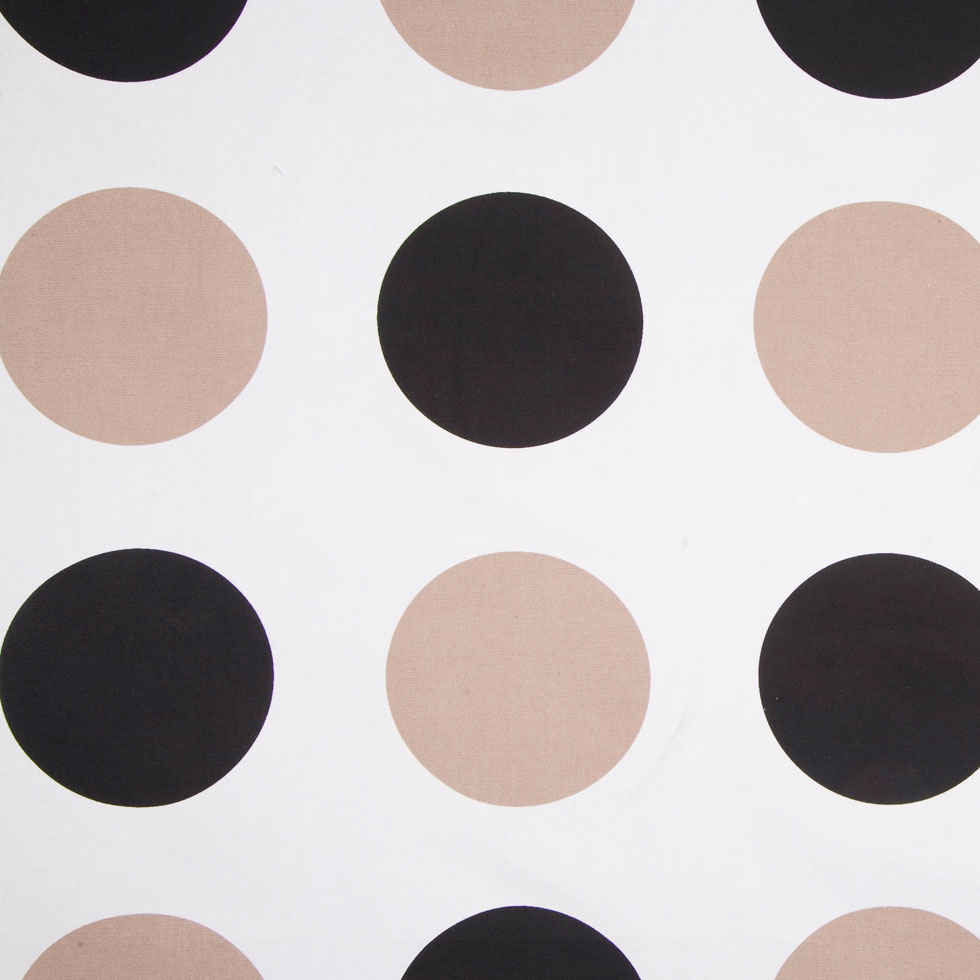 Off-White/Black/Taupe Polka Dots Canvas - Joann Fabrics