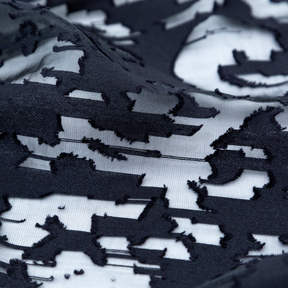 Shimmering Black Abstract Organza Burnout - Joann Fabrics