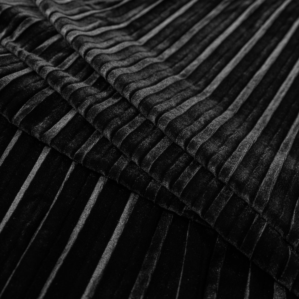 Pleated Velour - Black - Tver Collection - Joann Fabrics
