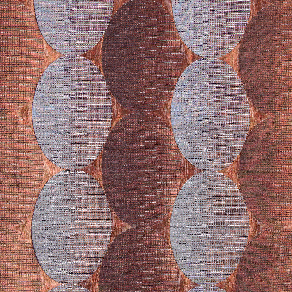 Henna/Gray Rows of Ovals Textured Jacquard - Joann Fabrics
