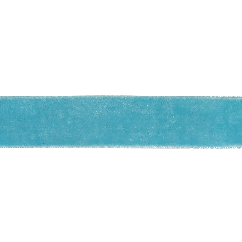Sky Blue Single Face Velvet Ribbon - 0.75