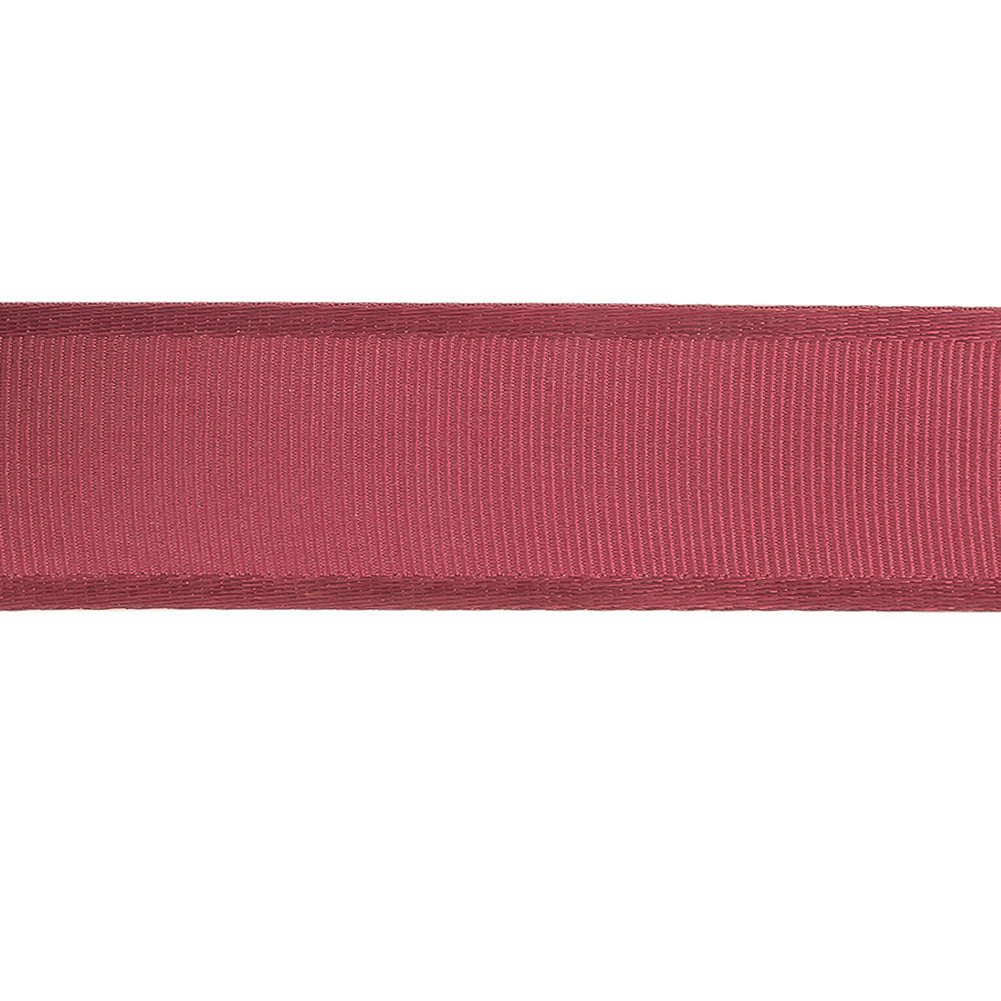 Dark Pink Grosgrain Ribbon with Satin Borders - 1