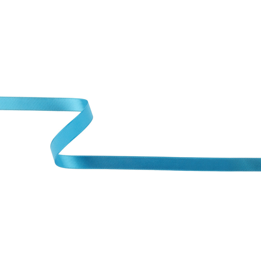 Peacock Blue Single Faced Satin Ribbon - 0.4375