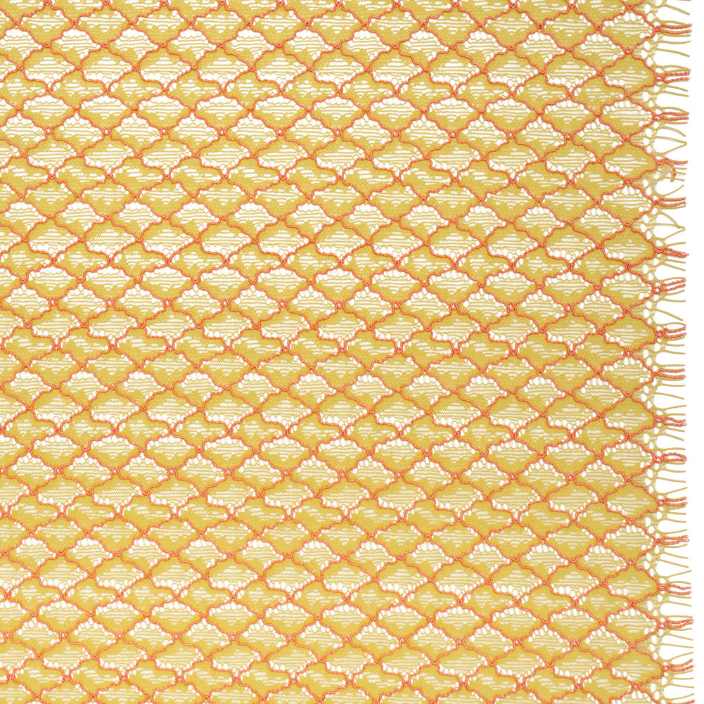 Corded Lace with Finished Eyelash Edges - Chartreuse and Confetti Pink Diamond Lattice - Joann Fabrics