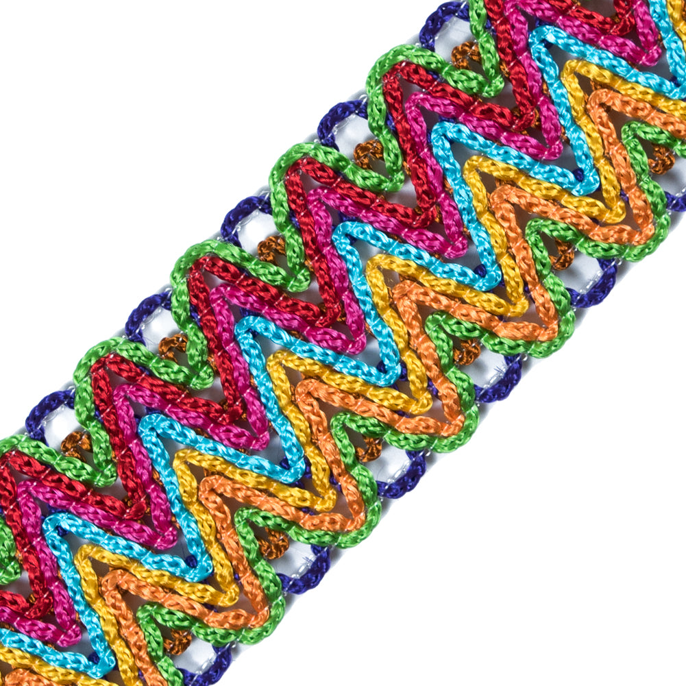 Crochet Multi-Color Zig Zag Trim - 1.25
