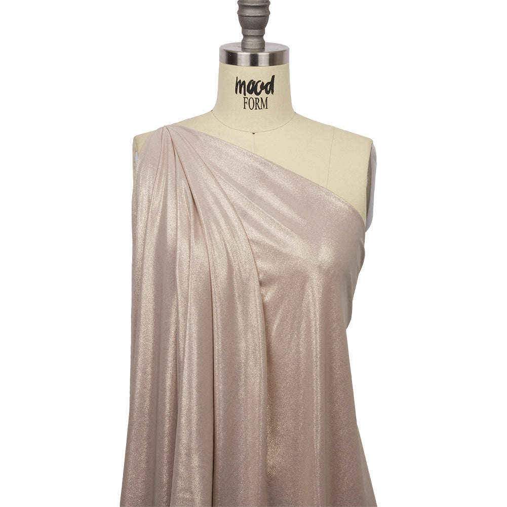 Foiled ITY Interlock Knit - Beige and Gold - Gaby Collection - Joann Fabrics