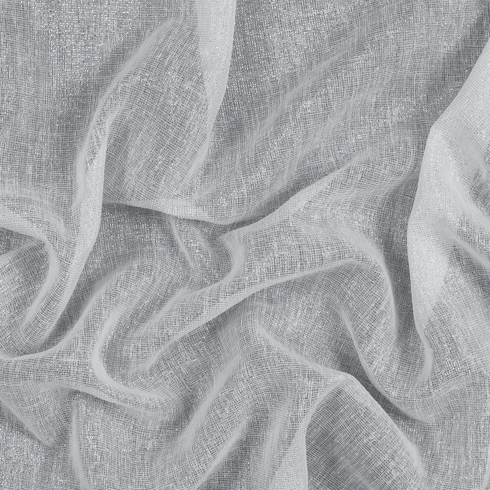 White and Metallic Silver Drapery Sheer - Joann Fabrics