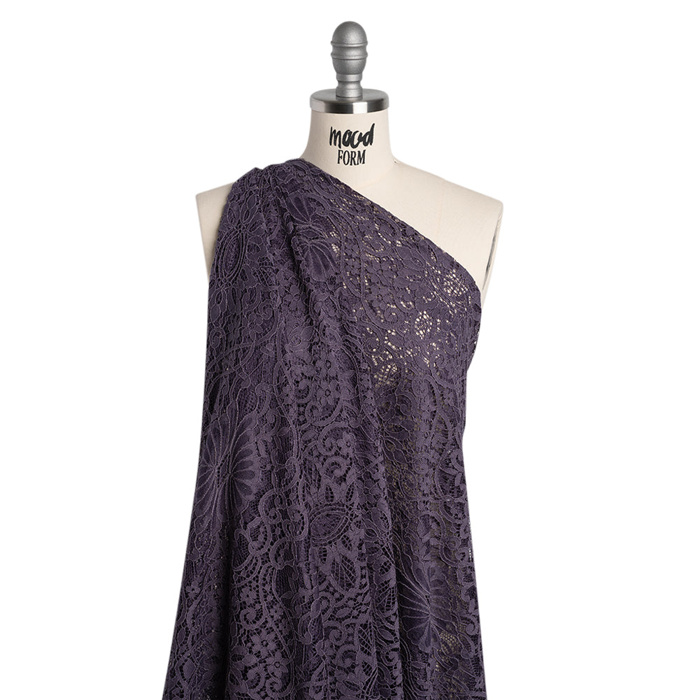 Corded Lace Panel with Finished Eyelash Fringe Edges - Smoke Floral Flows - Joann Fabrics