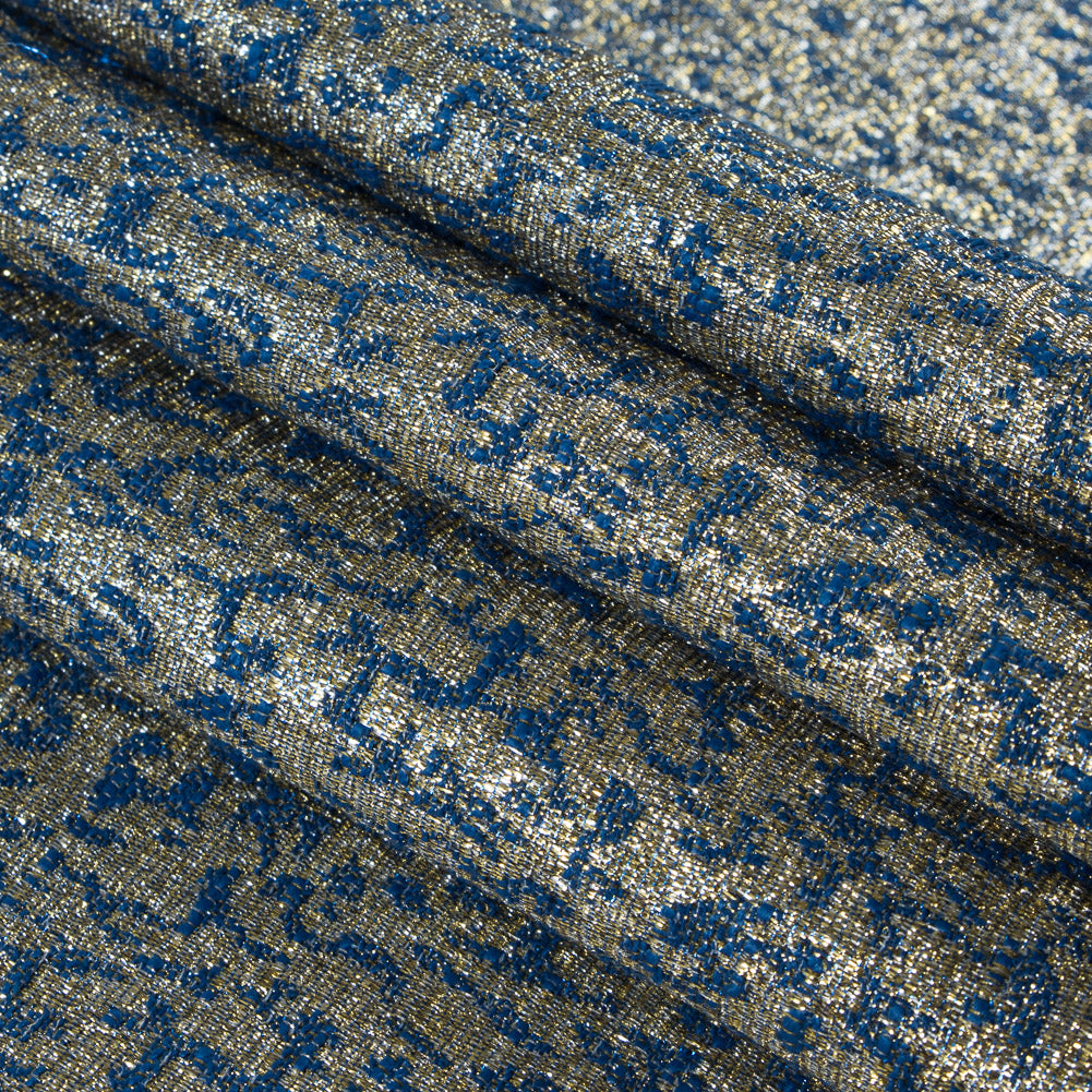 Metallic Gold and Blue Abstract Jacquard - Joann Fabrics