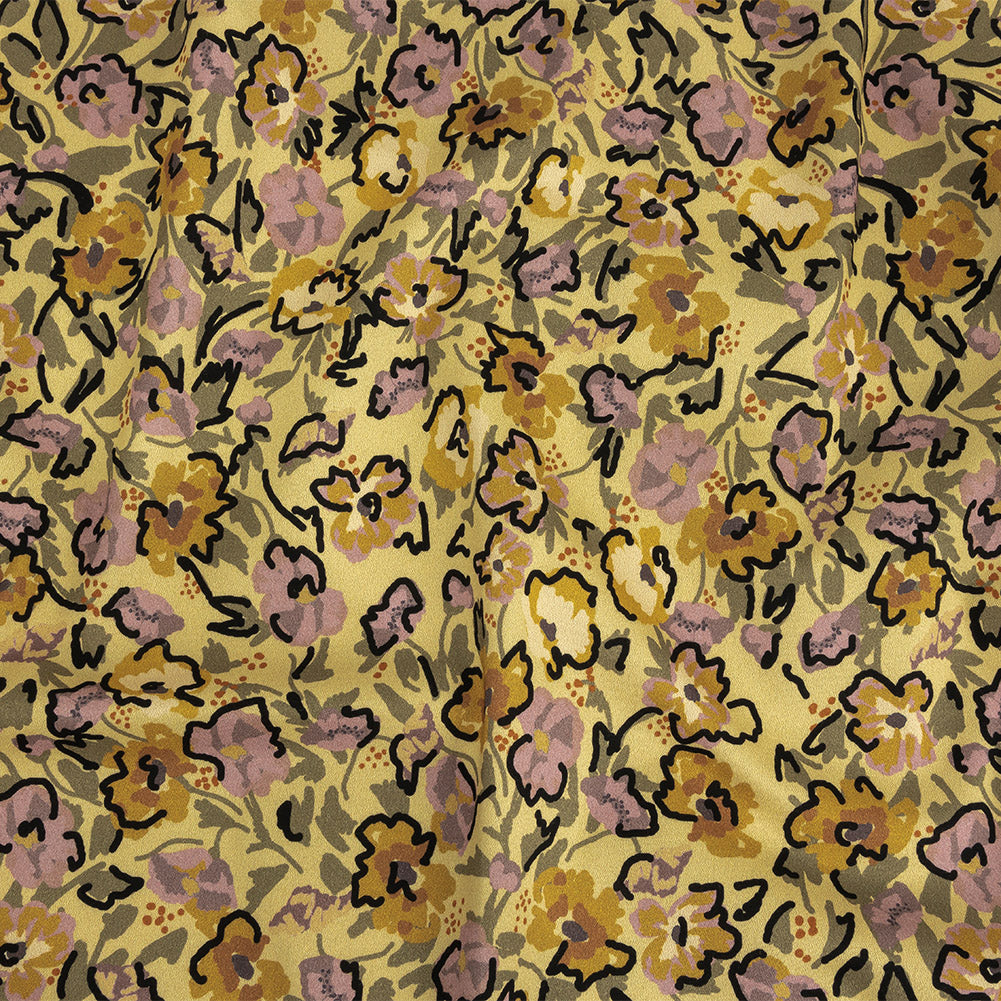 Mood Exclusive Mellow Yellow Merry Marigolds Stretch Brushed Cotton - Joann Fabrics