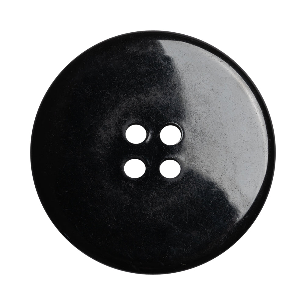 Plastic 4-Hole Button - Matte Black Glossy Rim - 54L/34mm - Joann Fabrics