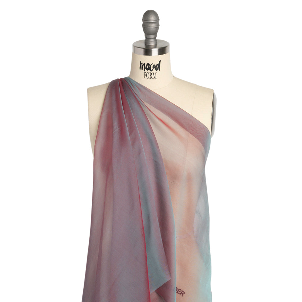Chiffon-Like Silk Voile - Ice Blue and Berry Red Iridescent - Adelaide Collection - Joann Fabrics