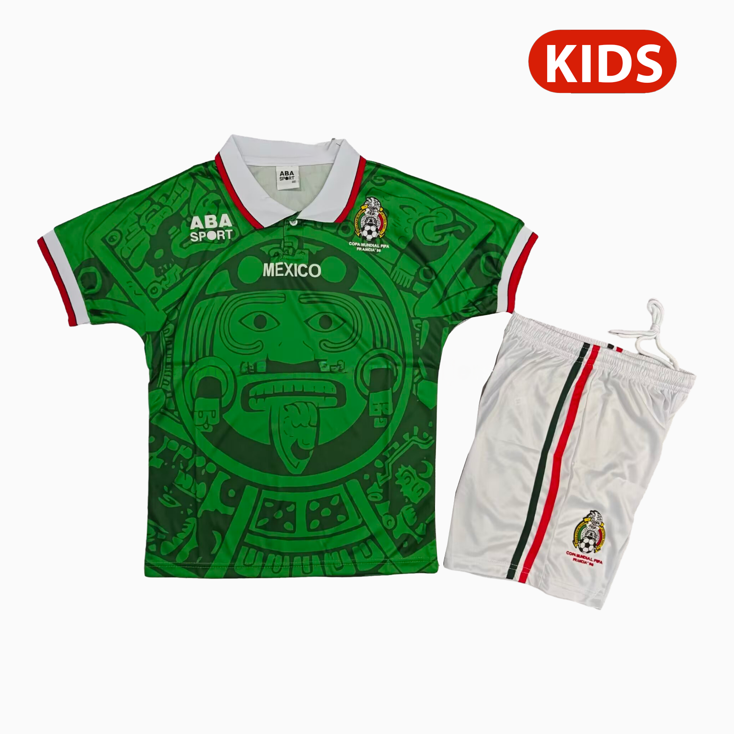 Retro Mexico 1998 Home Kids Kit - UnitedFutballJersey