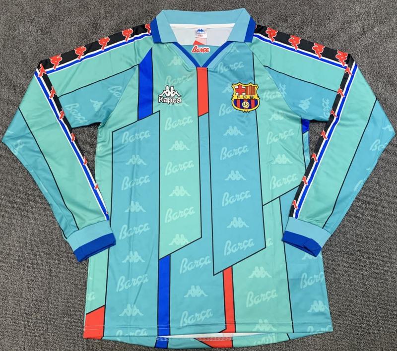 1996/1997 Retro Barcelona Away Football Jersey Long Sleeve 1:1 Thailand Quality