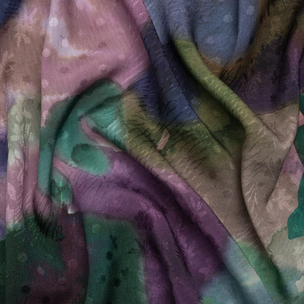Mood Exclusive Eggplant Muddled Magic Patchwork Viscose Jacquard - Joann Fabrics