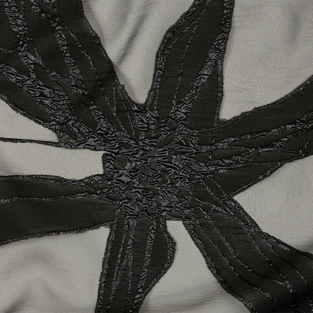 Metallic Black and Violet Femme Oversized Flowers Luxury Burnout Brocade - Joann Fabrics