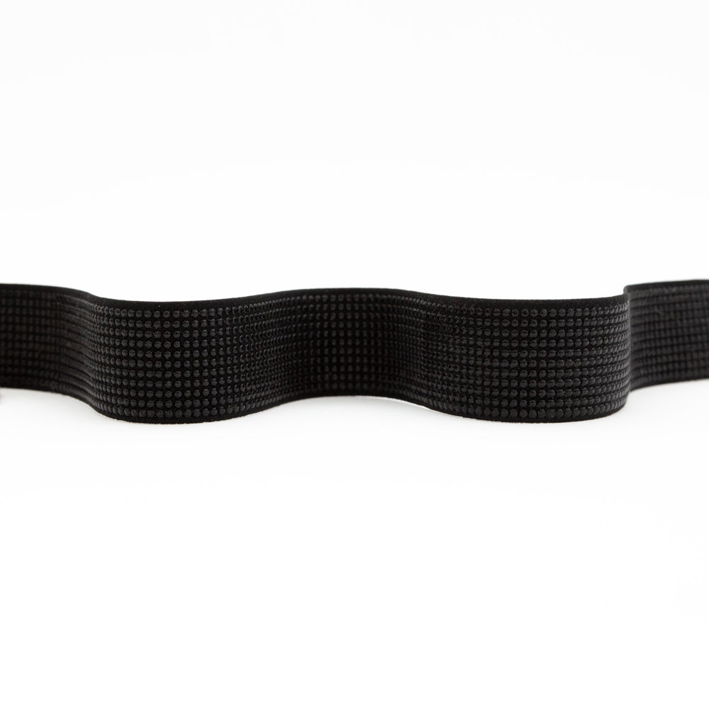 Italian Black Studded Elastic Trim - 1.625